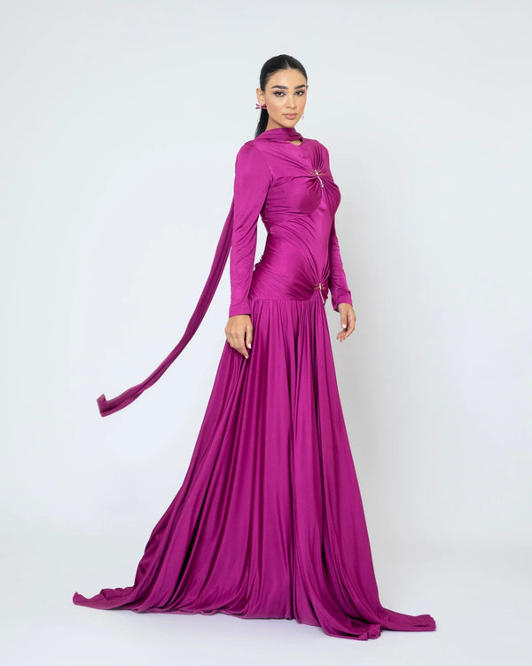 Magenta Jersey Dress