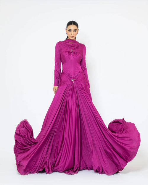 Magenta Jersey Dress