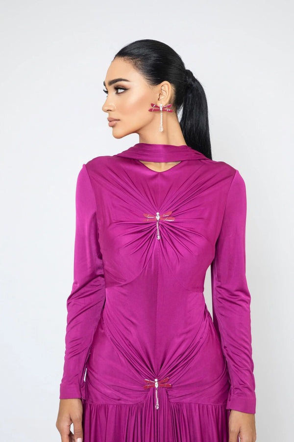 Magenta Jersey Dress