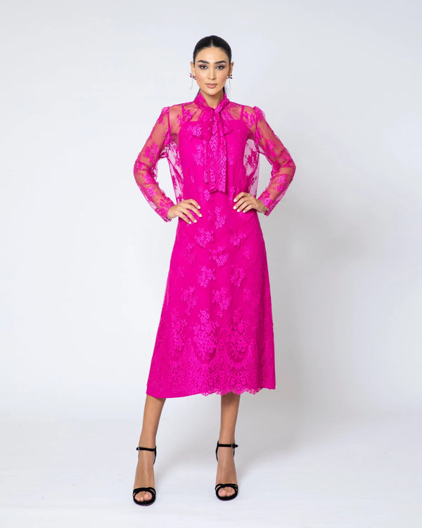 Fuchsia Lace Dress