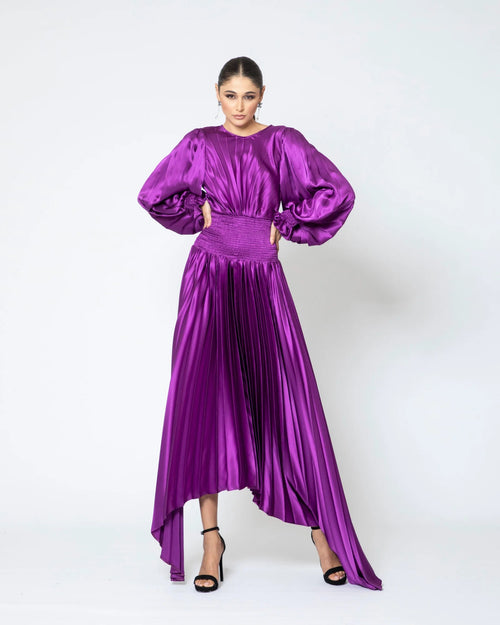 Purple Satin Dress