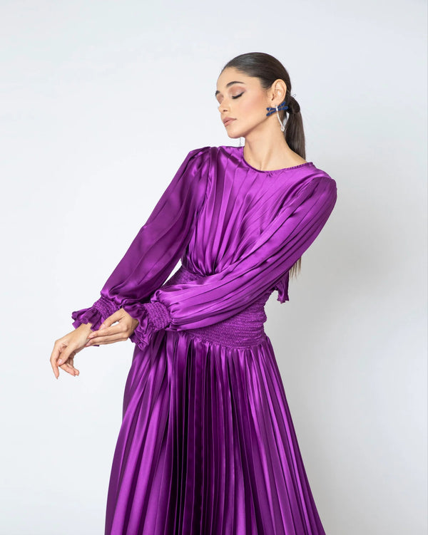 Purple Satin Dress