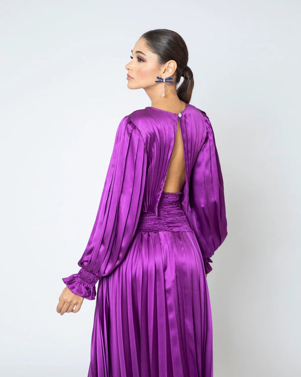 Purple Satin Dress