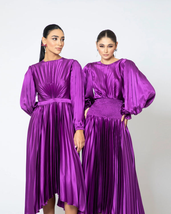 Purple Satin Dress