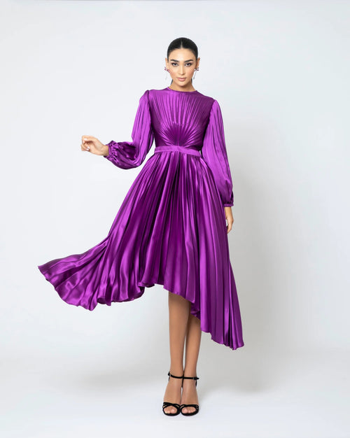 Plisse flowy dress