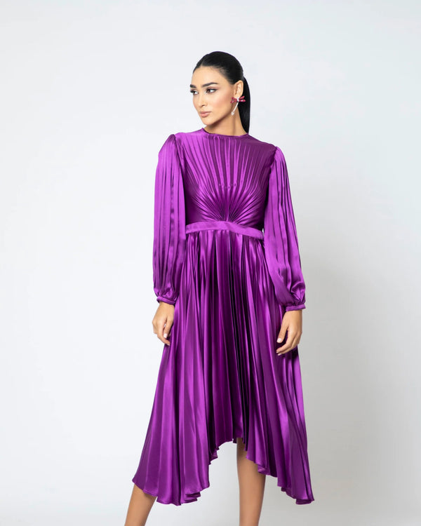 Plisse flowy dress