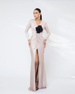 draped rose gown