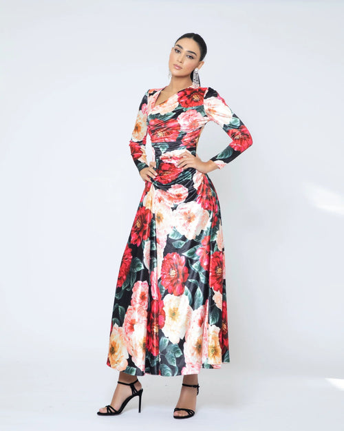 Floral Velvet Dress