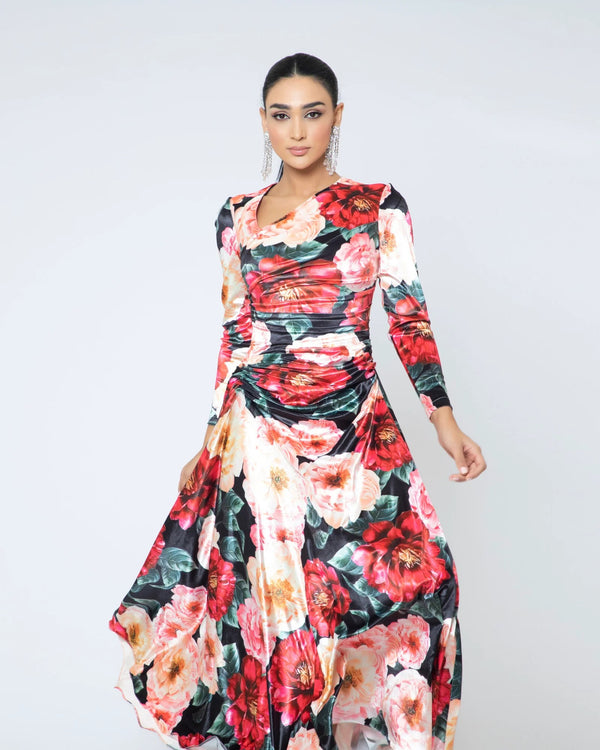 Floral Velvet Dress