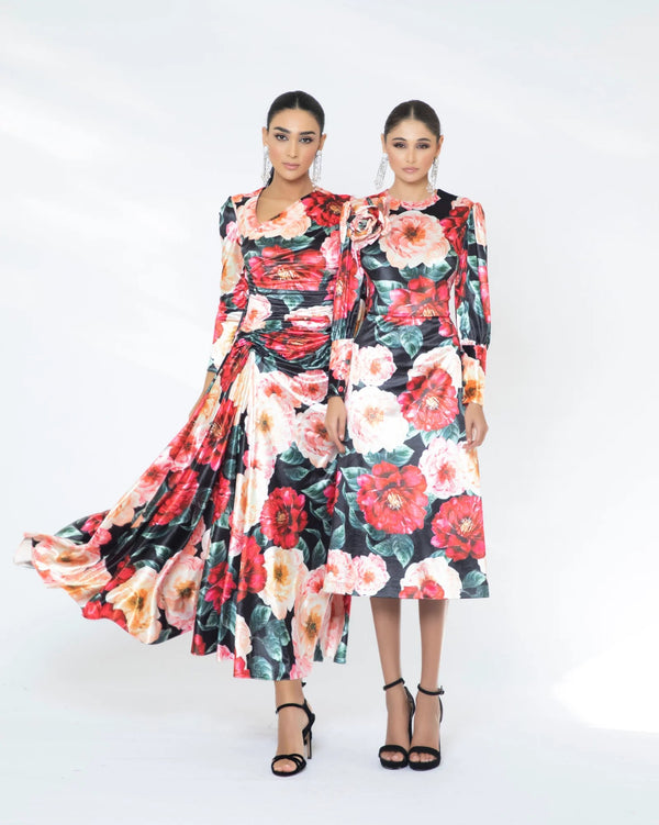 Floral Velvet Dress