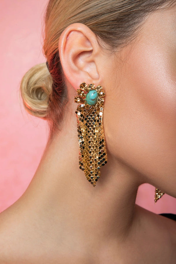 cascade mesh earrings