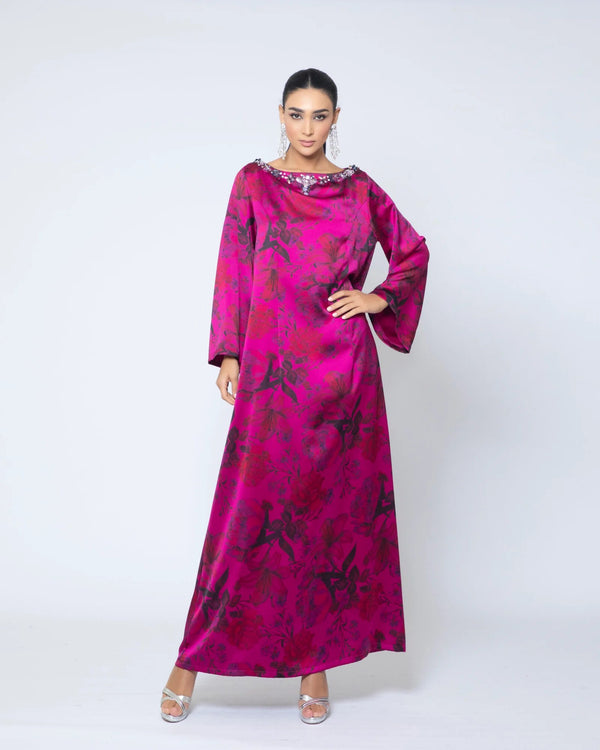 Embellished Neckline Kaftan