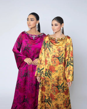 Embellished Neckline Kaftan