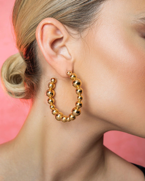 hoop beads earrings