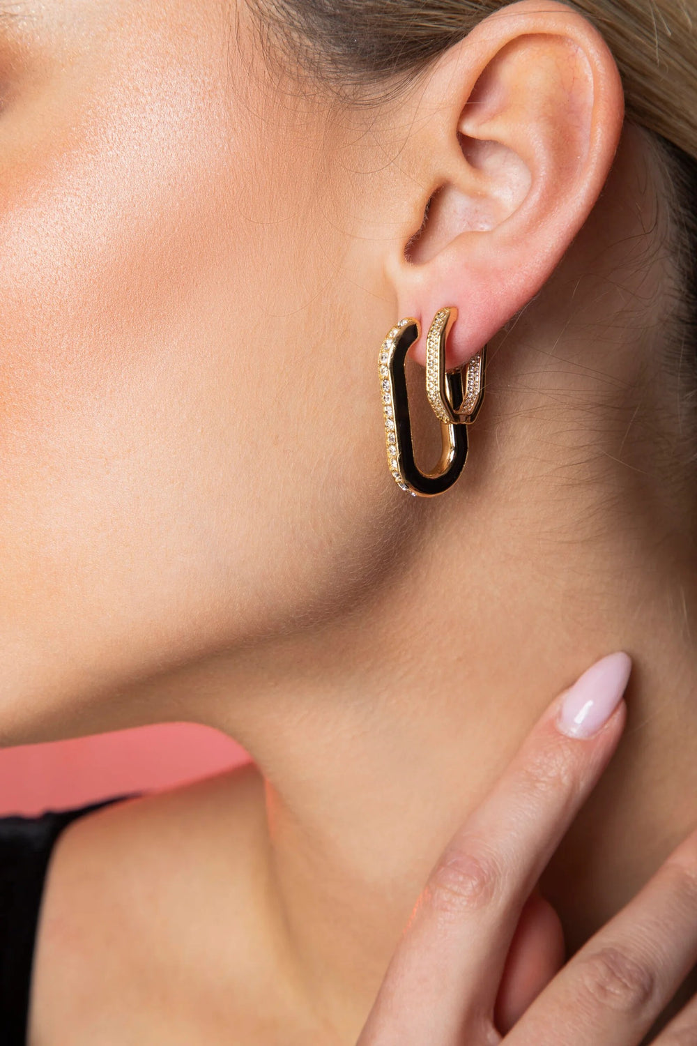 enamel hoop earrings