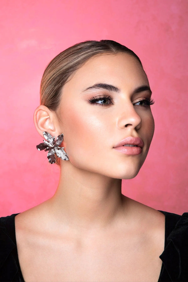 cattleya silver earrings