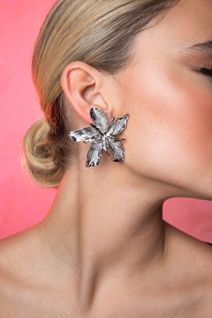 cattleya silver earrings