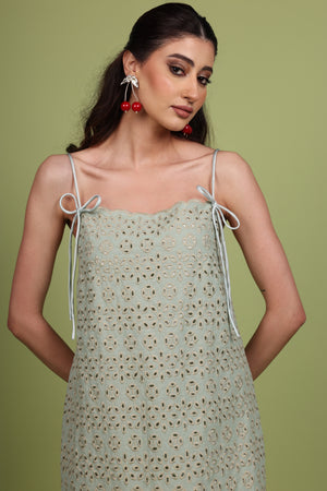 Mint Eyelet Dress