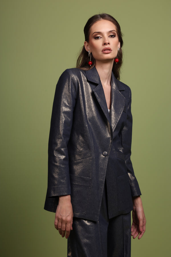 Metallic Gold Denim Suit