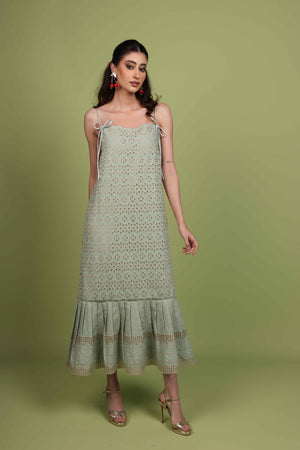 Mint Eyelet Dress