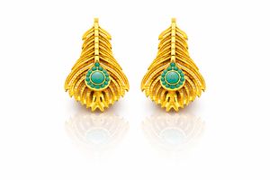 Emerald Fan Earrings