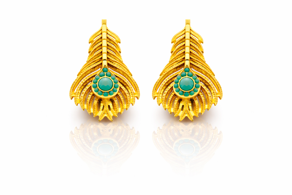 Emerald Fan Earrings