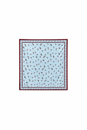 Silk Satin Cherry blue Scarf 142 × 142