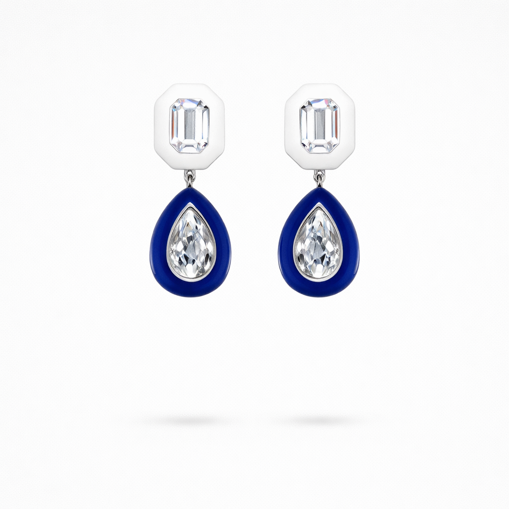 gemstone duo drop earrings