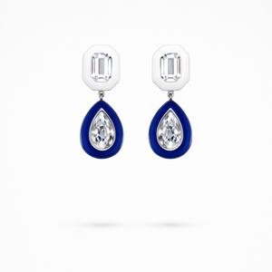 gemstone duo drop earrings