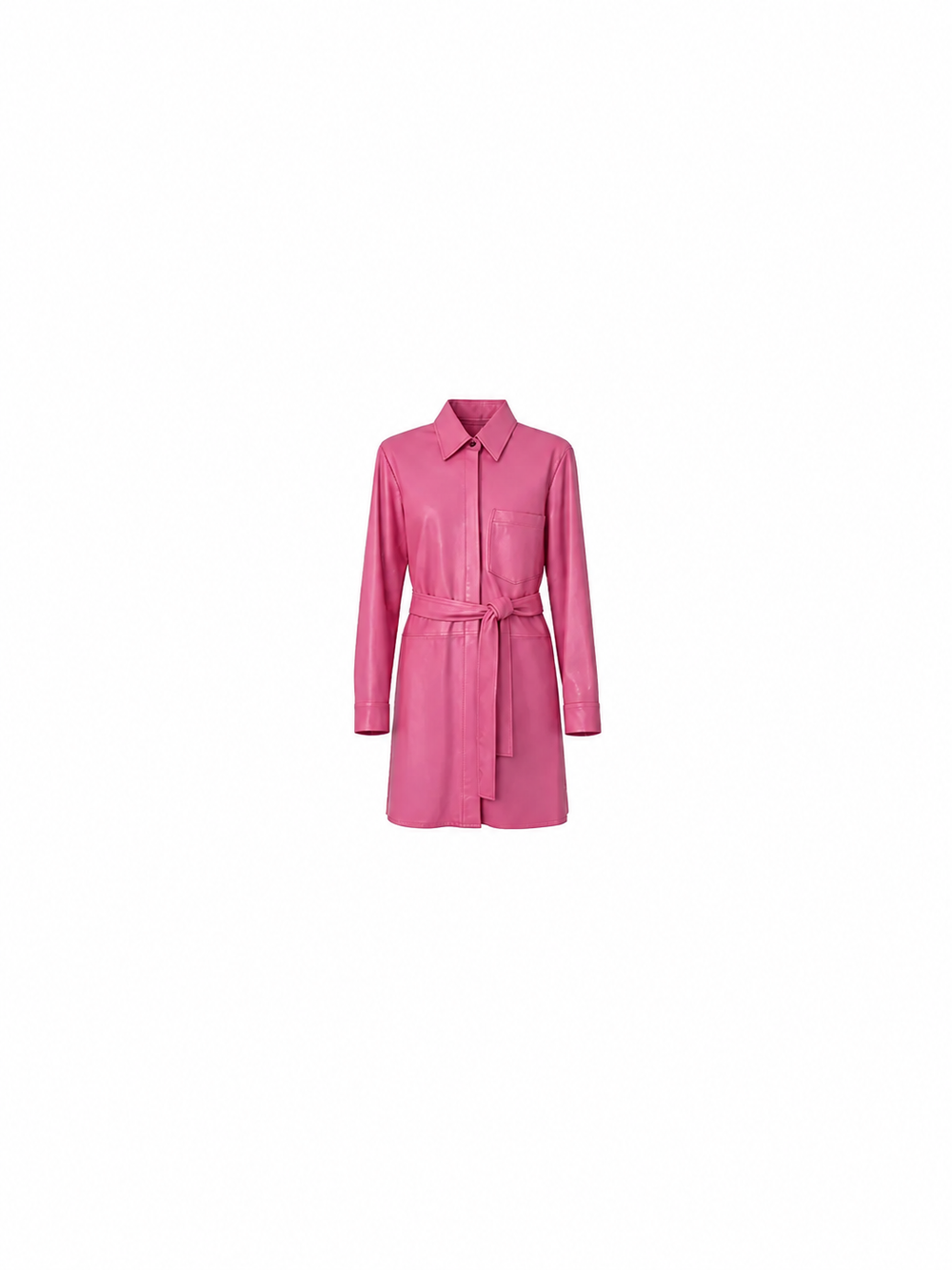 Blush Leather Belted Jacket