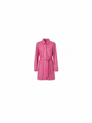 Blush Leather Belted Jacket