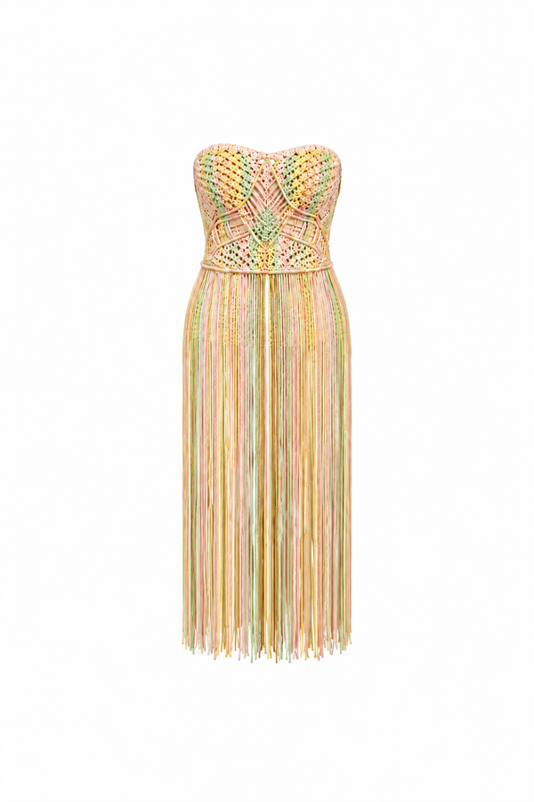 Pastel hues macramé top