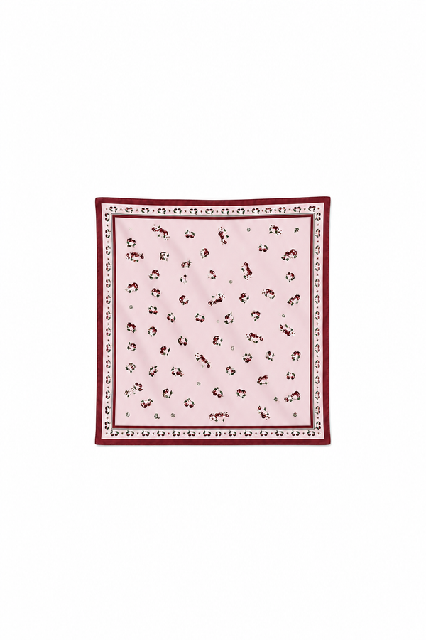 Silk Satin Cherry pink Scarf 92 × 92