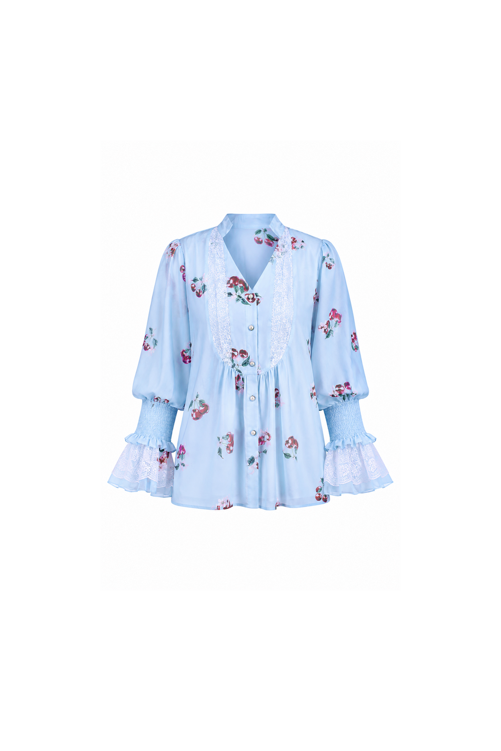Cherry blue Print Blouse