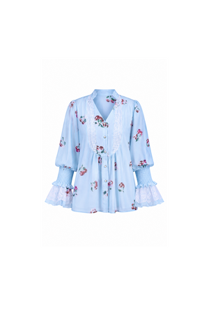 Cherry blue Print Blouse