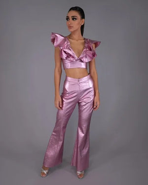 La Rosa Leather Wide Top