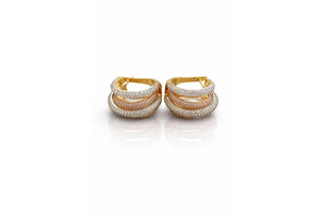 Triple Pavé Hoop Earrings