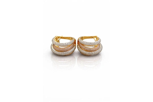 Triple Pavé Hoop Earrings