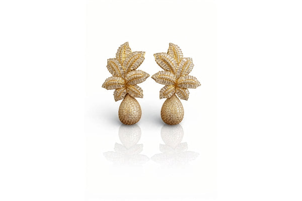 Golden Palm Drop Earrings