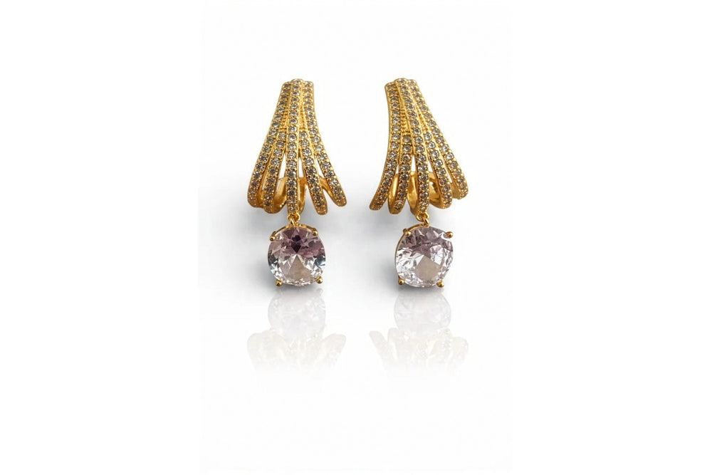 Crystal Fan Drop Earrings