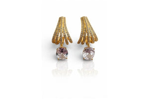 Crystal Fan Drop Earrings