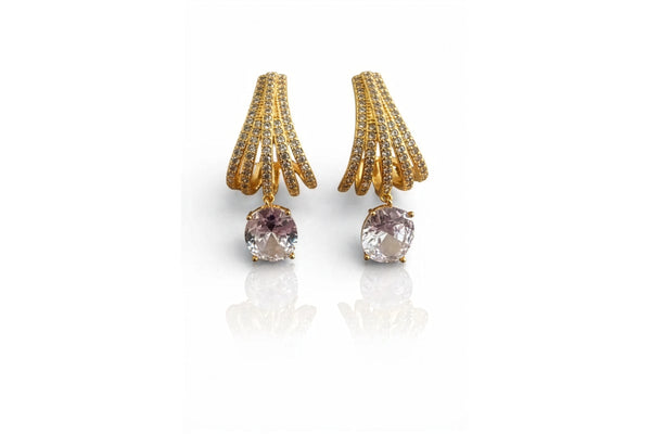 Crystal Fan Drop Earrings