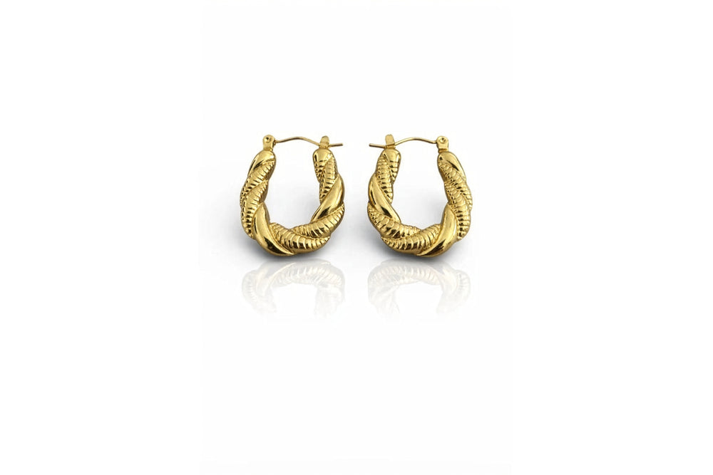 Twisted Gold Hoop Earrings