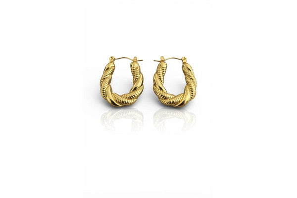 Twisted Gold Hoop Earrings