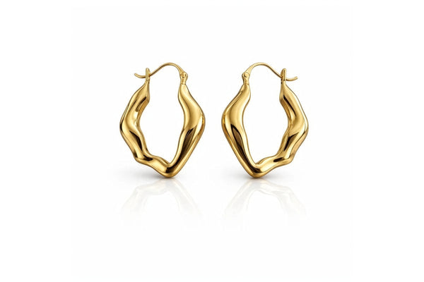 Sculpted Wave Hoop Earrings