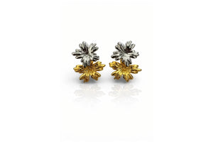 Two-Tone Bloom Stud Earrings