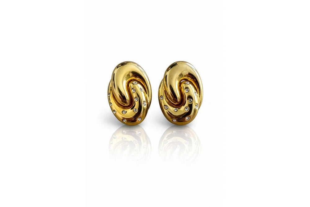 Golden Swirl Stud Earrings