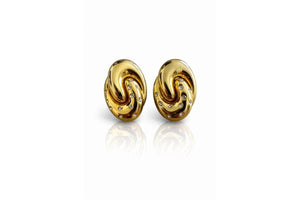 Golden Swirl Stud Earrings