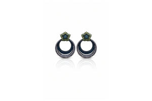 Midnight Bloom Hoop Earrings