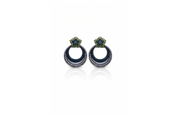 Midnight Bloom Hoop Earrings